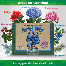 Down To Earth Acid Mix for rhododendrons supports nutrient uptake in acidic soil