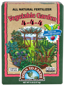 DowntoEarth All Natural Fertilizers package for organic vegetable gardens