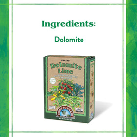 Down To Earth lime granules enriching soil calcium and magnesium for robust cell walls.