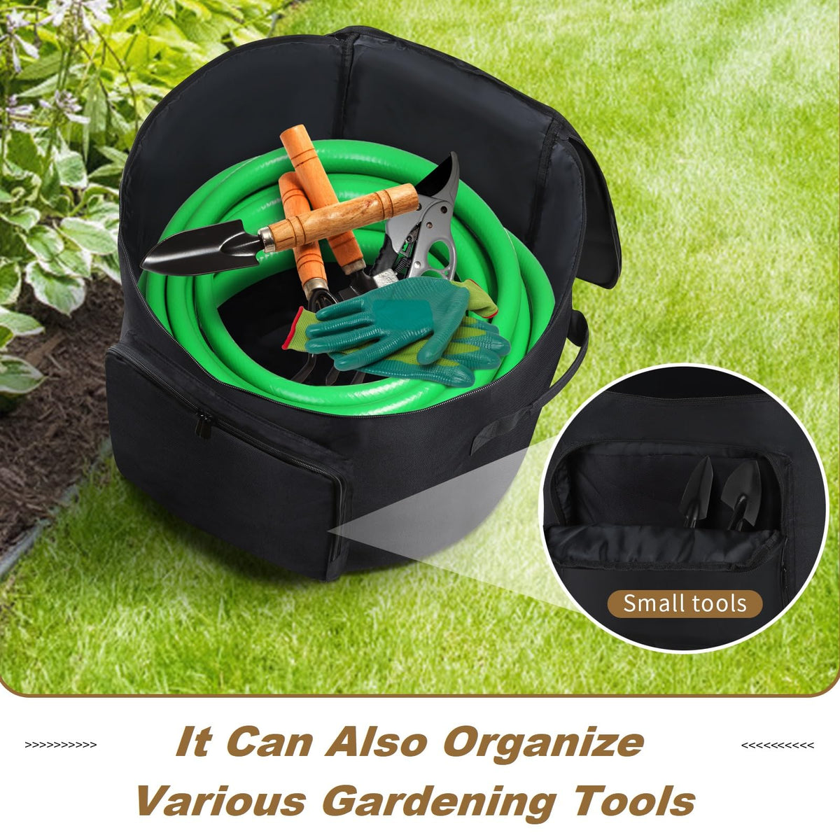 DoYiTiJQJ hose pot protection bag keeps water connections organized outdoors.