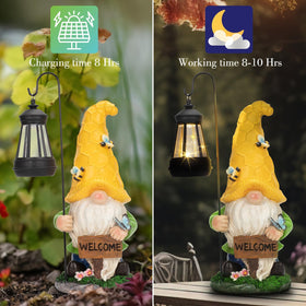 DoYouzhuo8 gnome detail with bees and butterflies enhances garden charm.