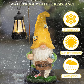 DoYouzhuo8 hand-painted resin gnome adds colorful whimsy to outdoor spaces.