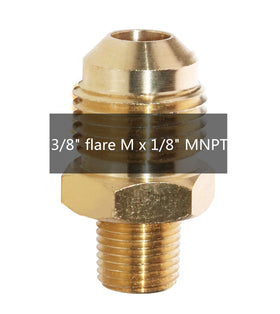 DOZYANT brass connector with 3/8-inch flare nut for secure fit.