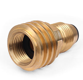 Brass construction of the DOZYANT adapter for durability and corrosion resistance.