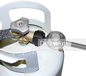 DOZYANT regulator in outdoor setup for grill and fire pit use