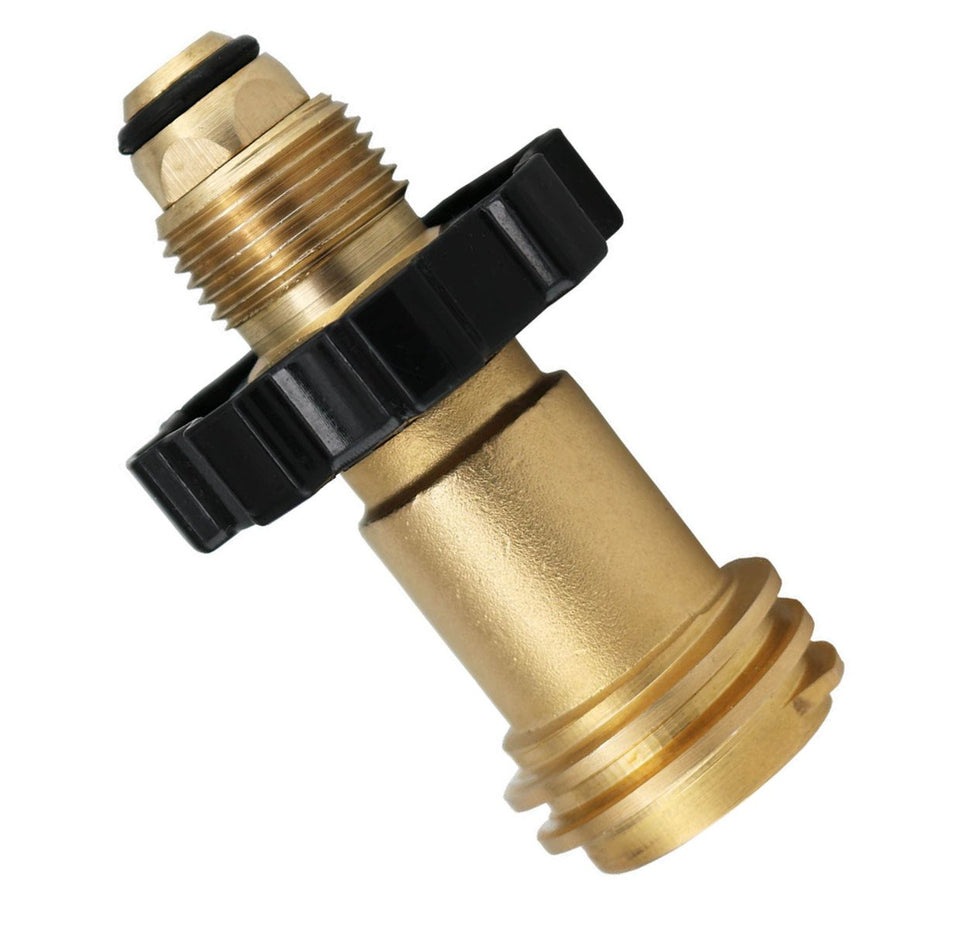 DOZYANT POL to QCC1 adapter front view, brass construction for a secure grill connection
