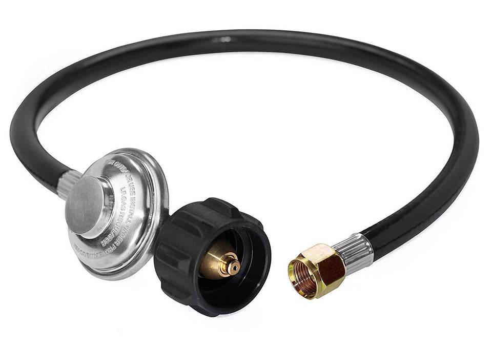 DOZYANT propane regulator with Type-1 connection for a stable grill setup.