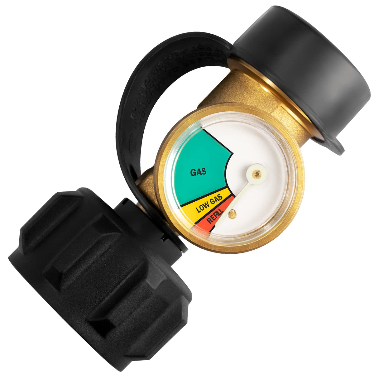 DOZYANT gauge in use on grill or heater, quick pressure feedback.