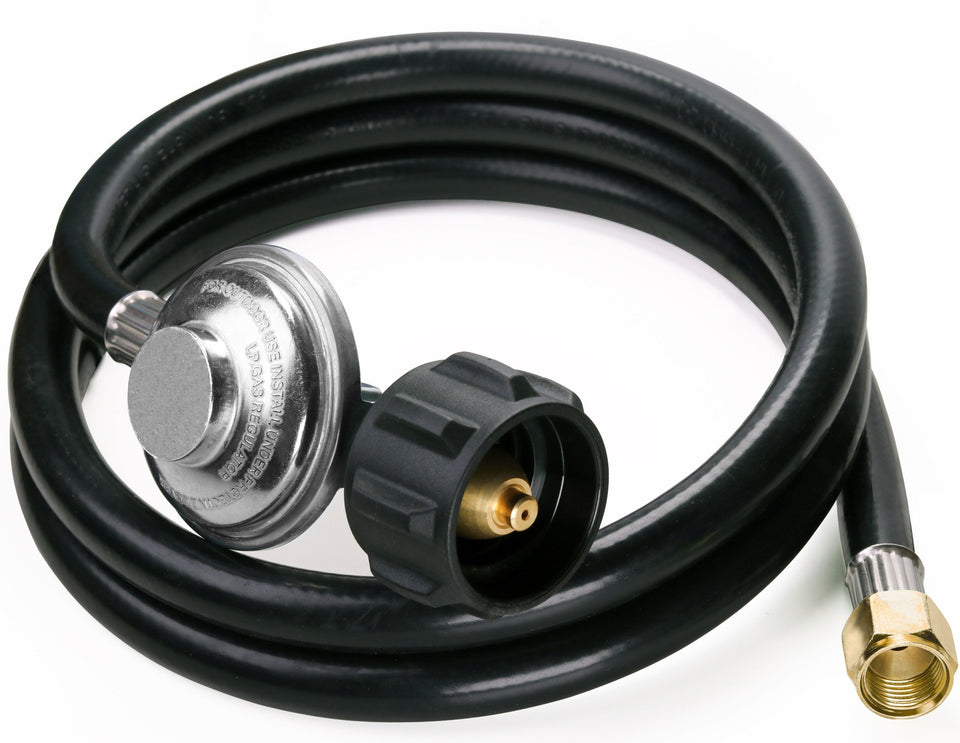 DOZYANT regulator-hose assembly ready for quick, safe outdoor grilling connections.