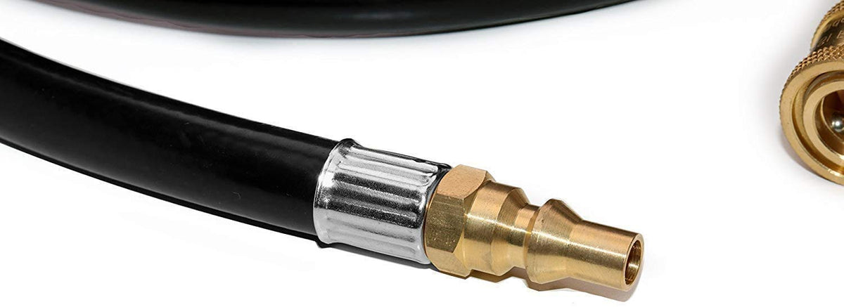 DOZYANT RV propane setup keeps grill away from awning with long flexible hose