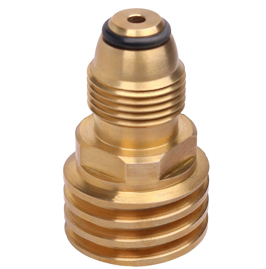 Adapter ensures a secure airtight connection between LP tank and appliance.
