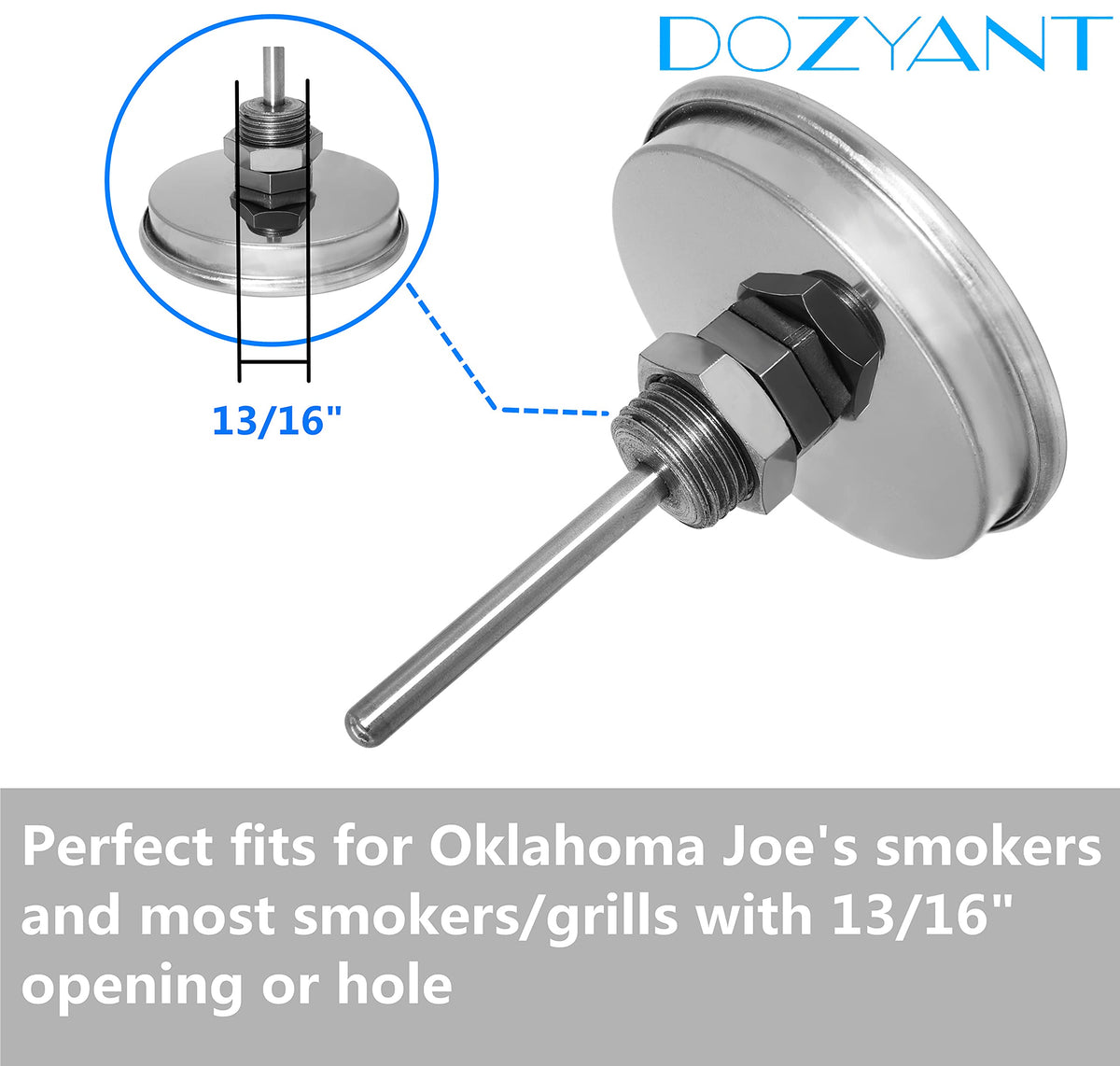 DOZYANT stainless steel probe provides fast, accurate internal temps