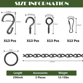 Dpyrrhic 13-hooks included for versatile hanging customization.