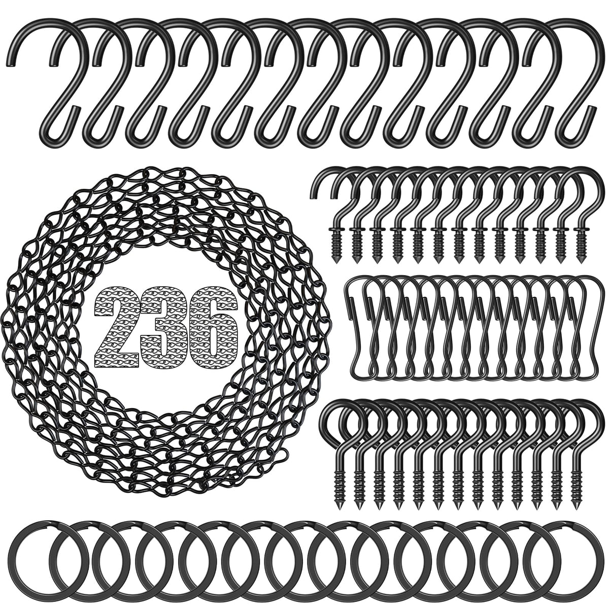 Dpyrrhic 236-inch hanging chain in black for versatile outdoor decor options.