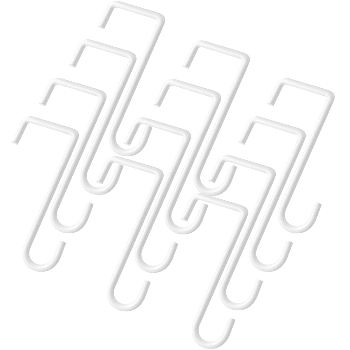 Dpyrrhic fence hooks 6-inch white vinyl for secure plant displays on fences.