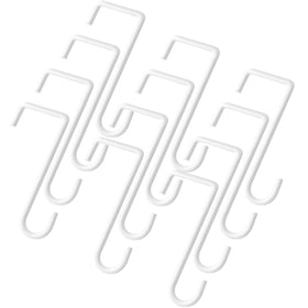 Dpyrrhic fence hooks 6-inch white vinyl for secure plant displays on fences.
