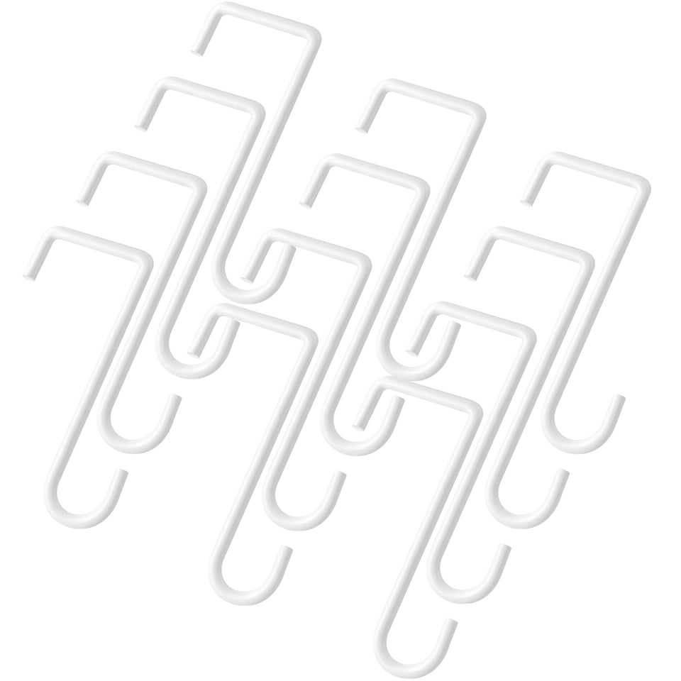 Dpyrrhic fence hooks 6-inch white vinyl for secure plant displays on fences.