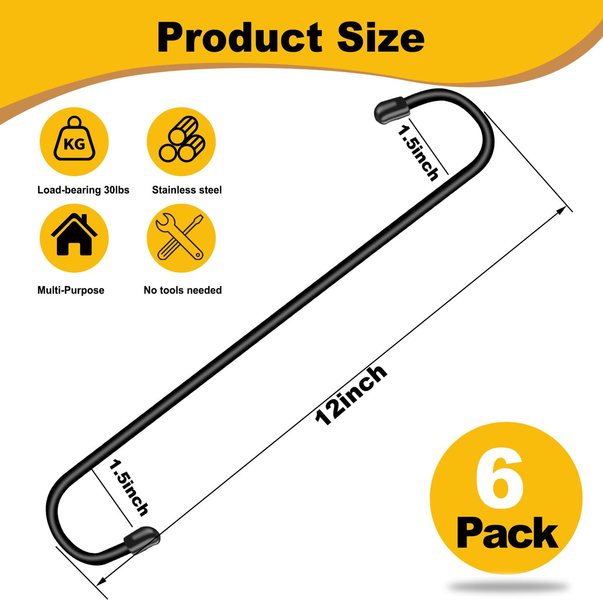 Dpyrrhic heavy-duty S-hook multipurpose, supports garden tools, pots, or kitchenware securely.