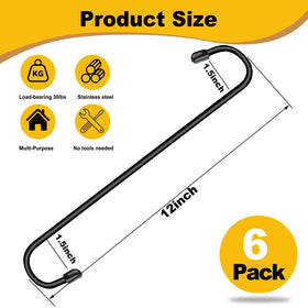 Dpyrrhic heavy-duty S-hook multipurpose, supports garden tools, pots, or kitchenware securely.
