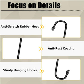 Dpyrrhic indoor-outdoor use hook organizes pots, pans, mugs, and towels.