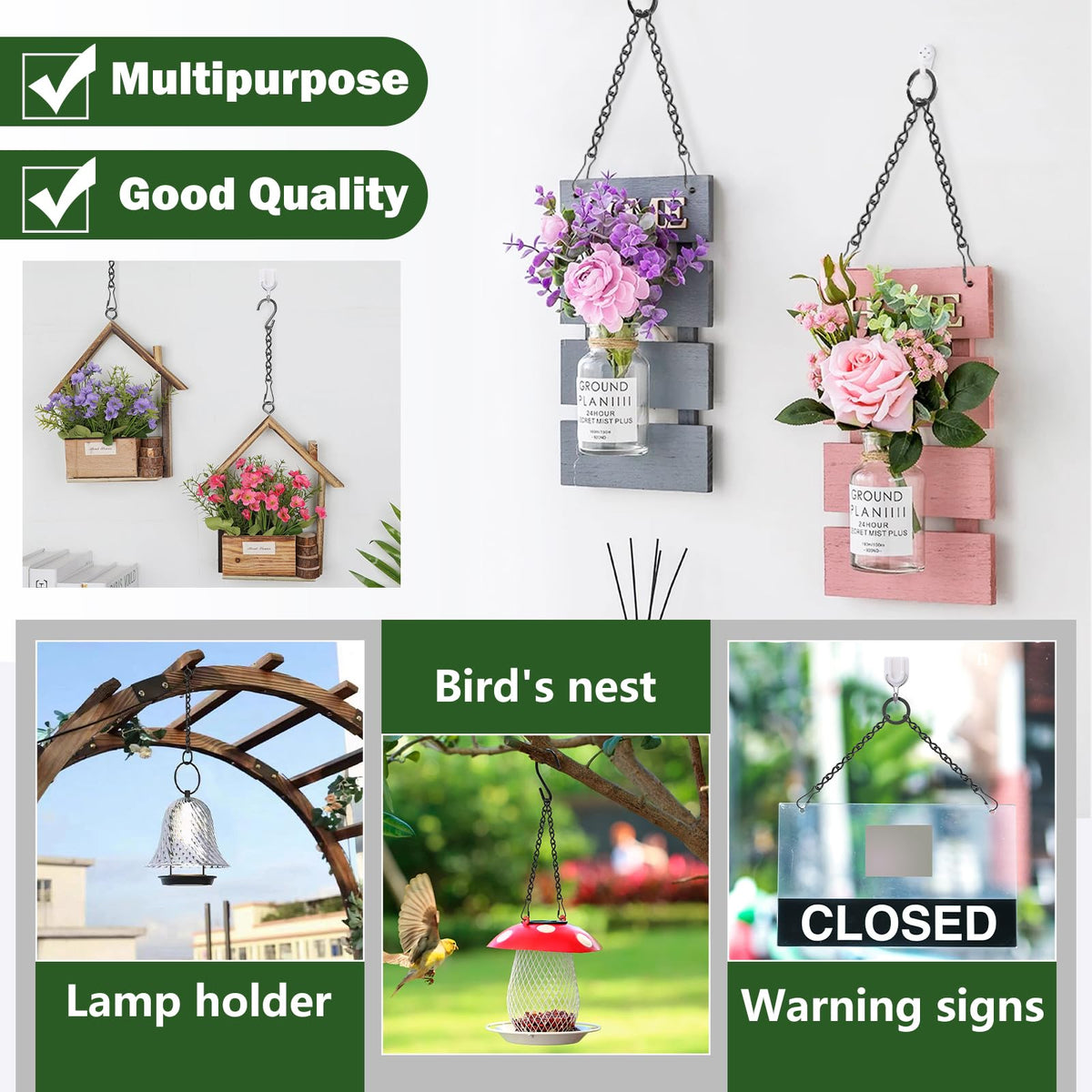 Dpyrrhic outdoor chain enhances green spaces on patios and balconies.