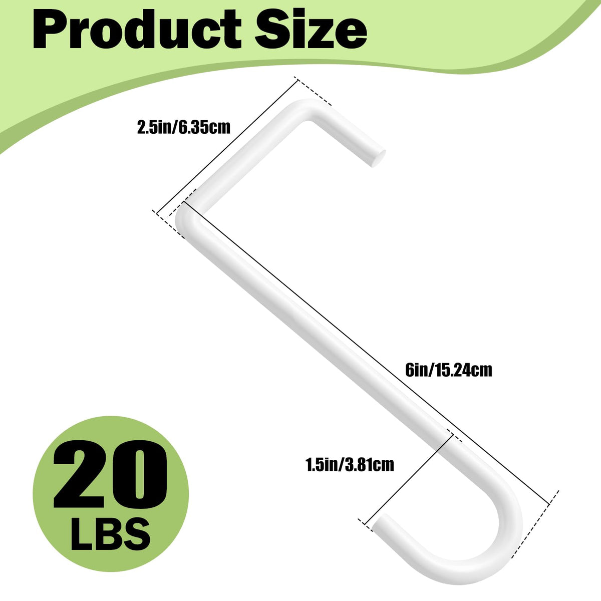 Dpyrrhic 12-pack white fence hooks ideal for string lights and wind chimes.