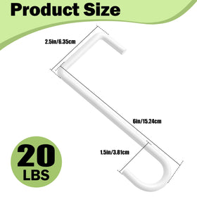Dpyrrhic 12-pack white fence hooks ideal for string lights and wind chimes.