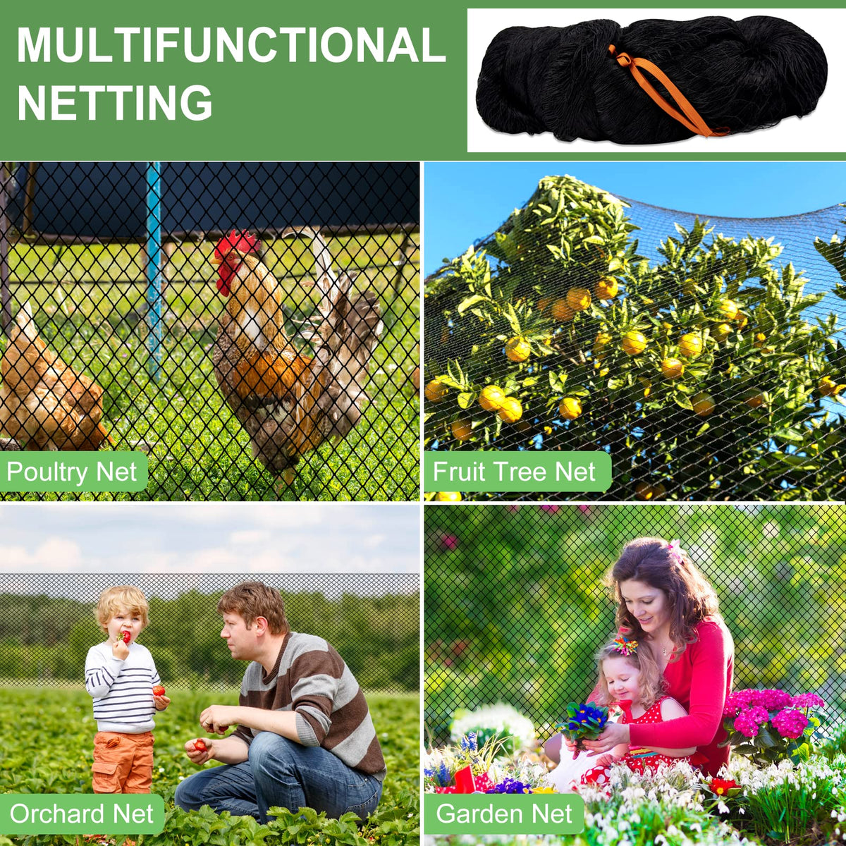 DQS Bird Net multifunctional for chicken coops and fruit trees