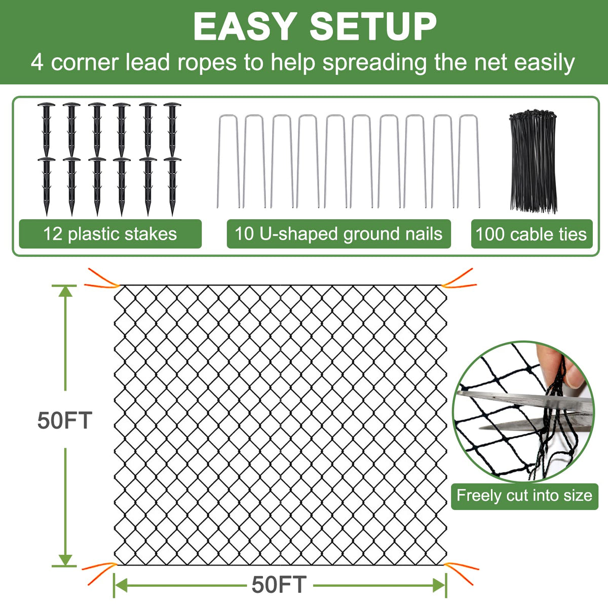 DQS Bird Net safeguards vegetables and garden beds from intruders