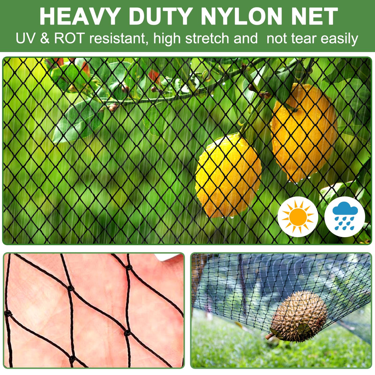 DQS Bird Net includes stakes and nails to simplify installation