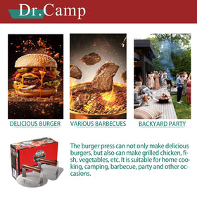 Dr.Camp burger press ideal for BBQ grill and outdoor cooking