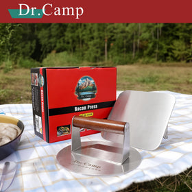 Dr.Camp versatile press on griddle for burgers and bacon