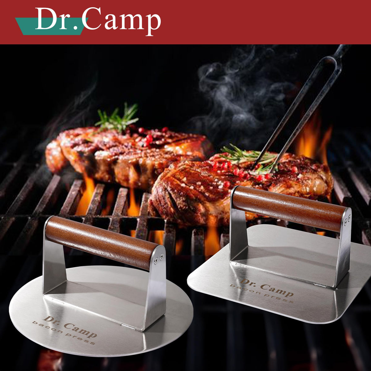 Dr.Camp real wood handle highlights comfortable grip during pressing