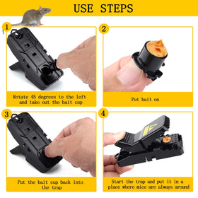 DR CATCH mouse trap showing detachable bait cup for mess-free baiting