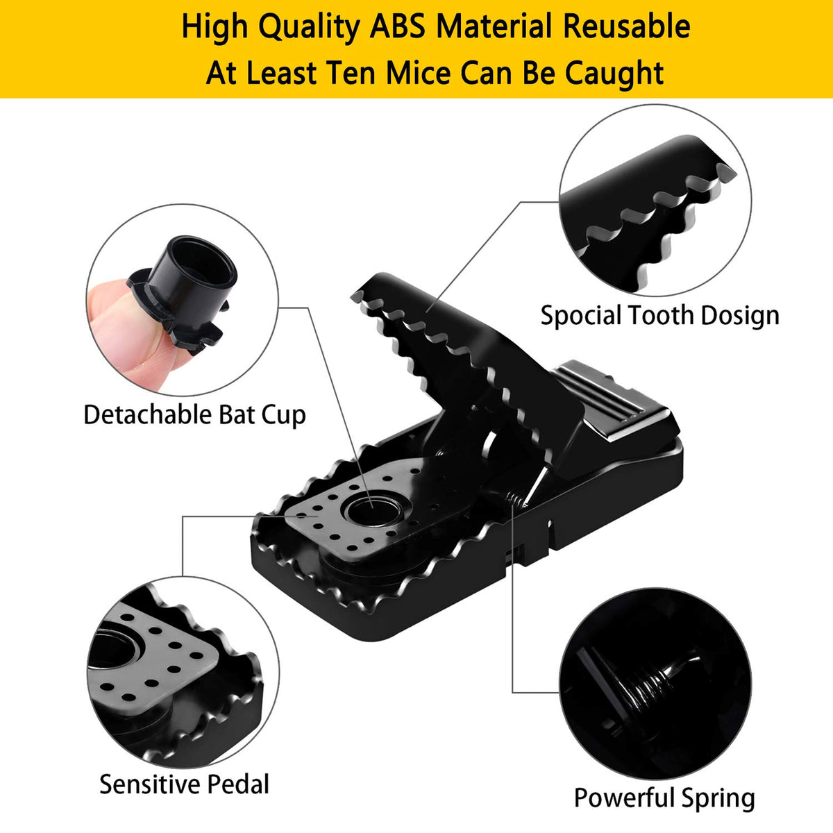 DR CATCH mouse trap featuring touch-free removal for easy cleanup