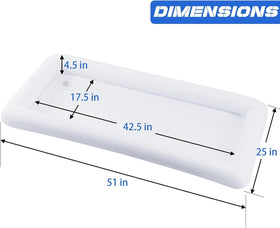 Close-up of DR.DUDU drain plug on inflatable serving bar for easy cleanup.
