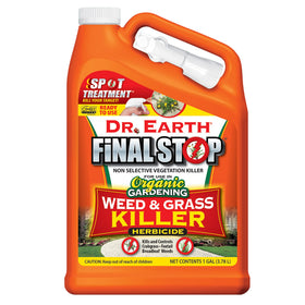 DR EARTH Final Stop bottle in garden for eco-friendly weed control
