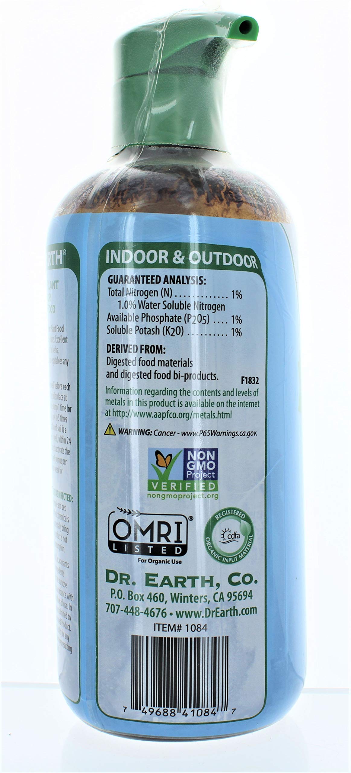 Dr. Earth Pump and Grow ingredients drawn from natural whole foods.