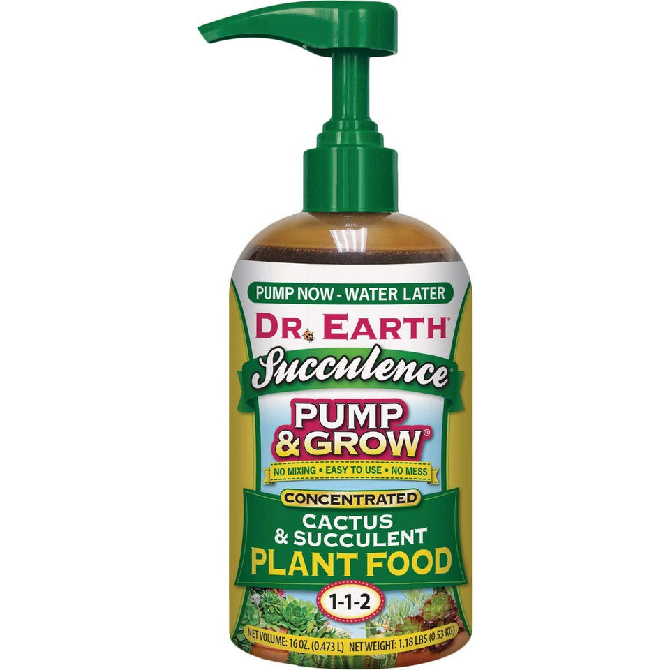 Dr. Earth Pump & Grow succulence bottle feeding cacti and succulents for healthy growth
