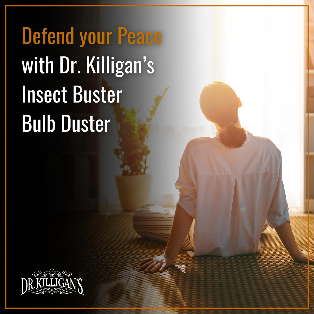 Dr. Killigan's Insect Buster in-use scene shows controlled dust application