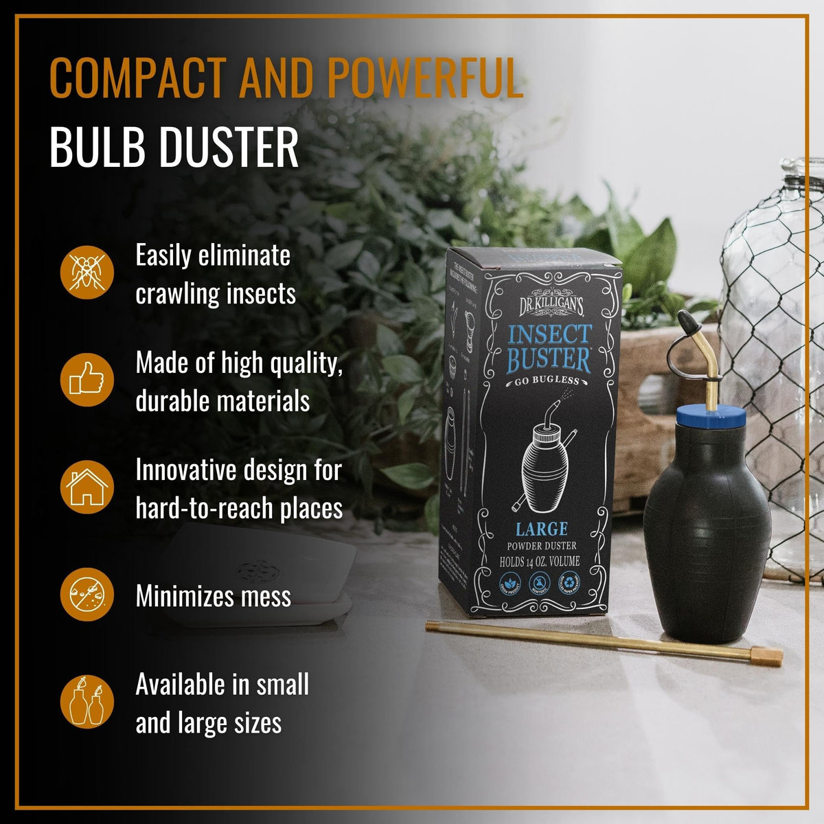 Dr. Killigan's Insect Buster wide funnel for mess-free filling