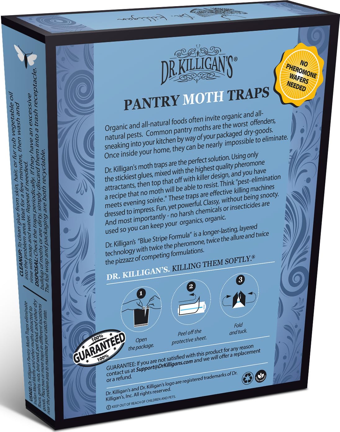 Dr. Killigan's blue traps blend with modern kitchen decor