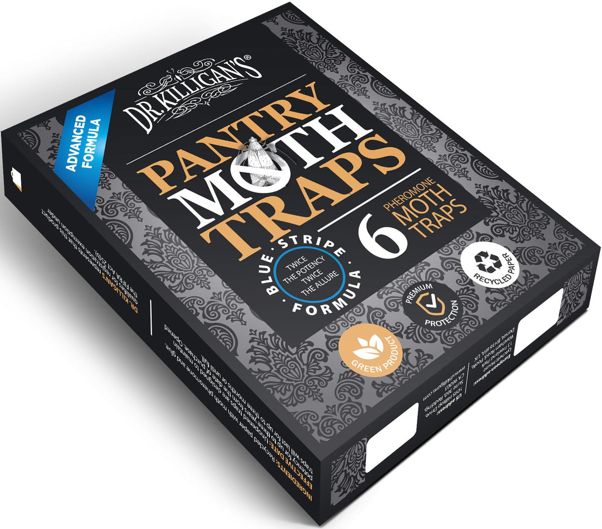 Dr. Killigan's traps six-month protection image communicates long-lasting pantry defense