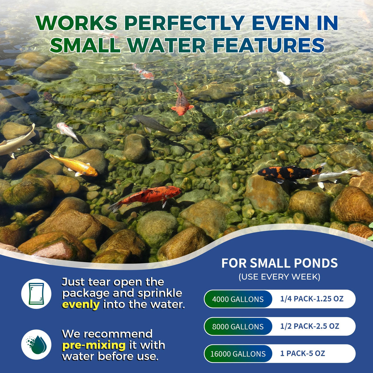 Dr. Raifya's Pond Fresher natural odor control in pond environment.