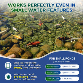 Dr. Raifya's Pond Fresher natural odor control in pond environment.