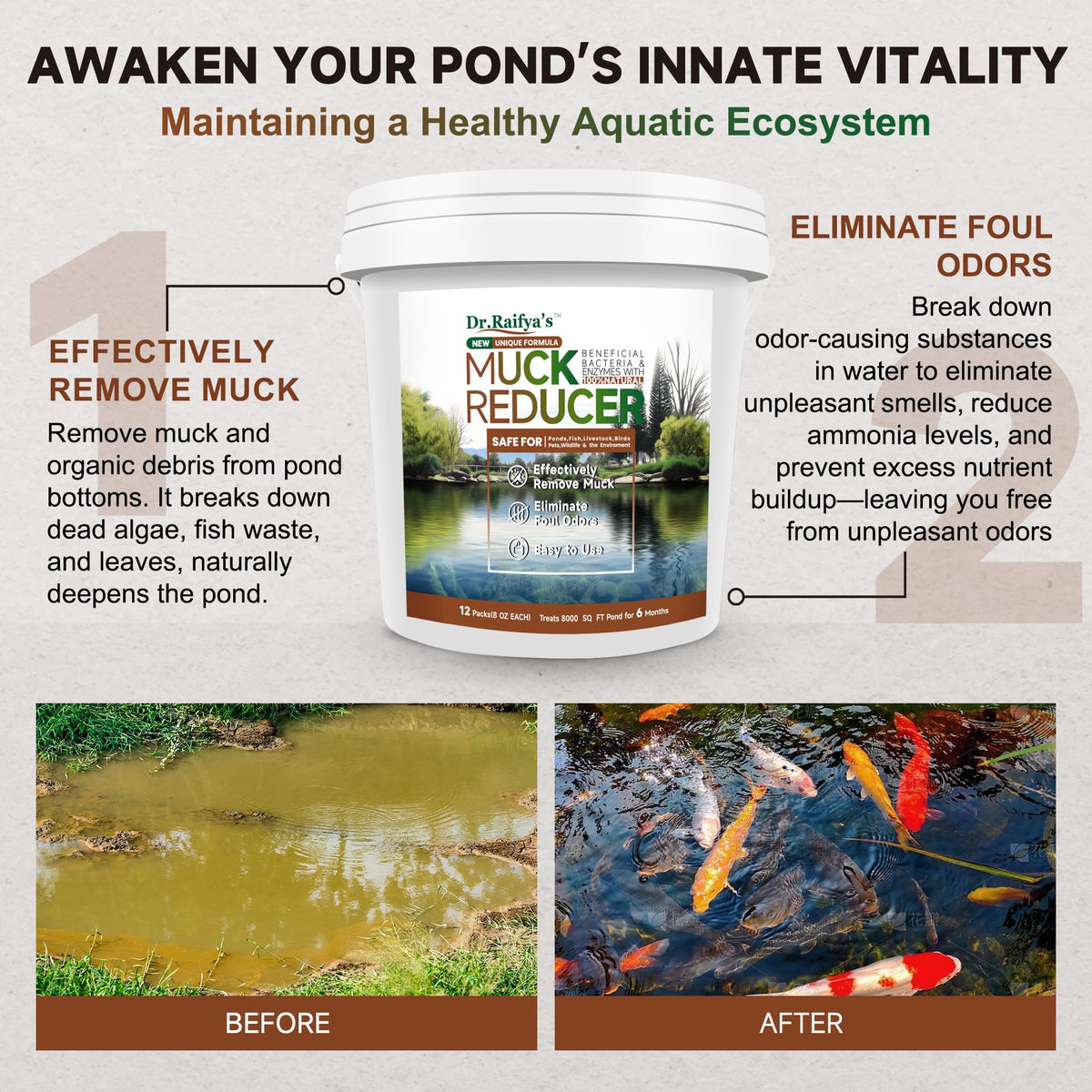 Pellets activating beneath surface to improve clarity