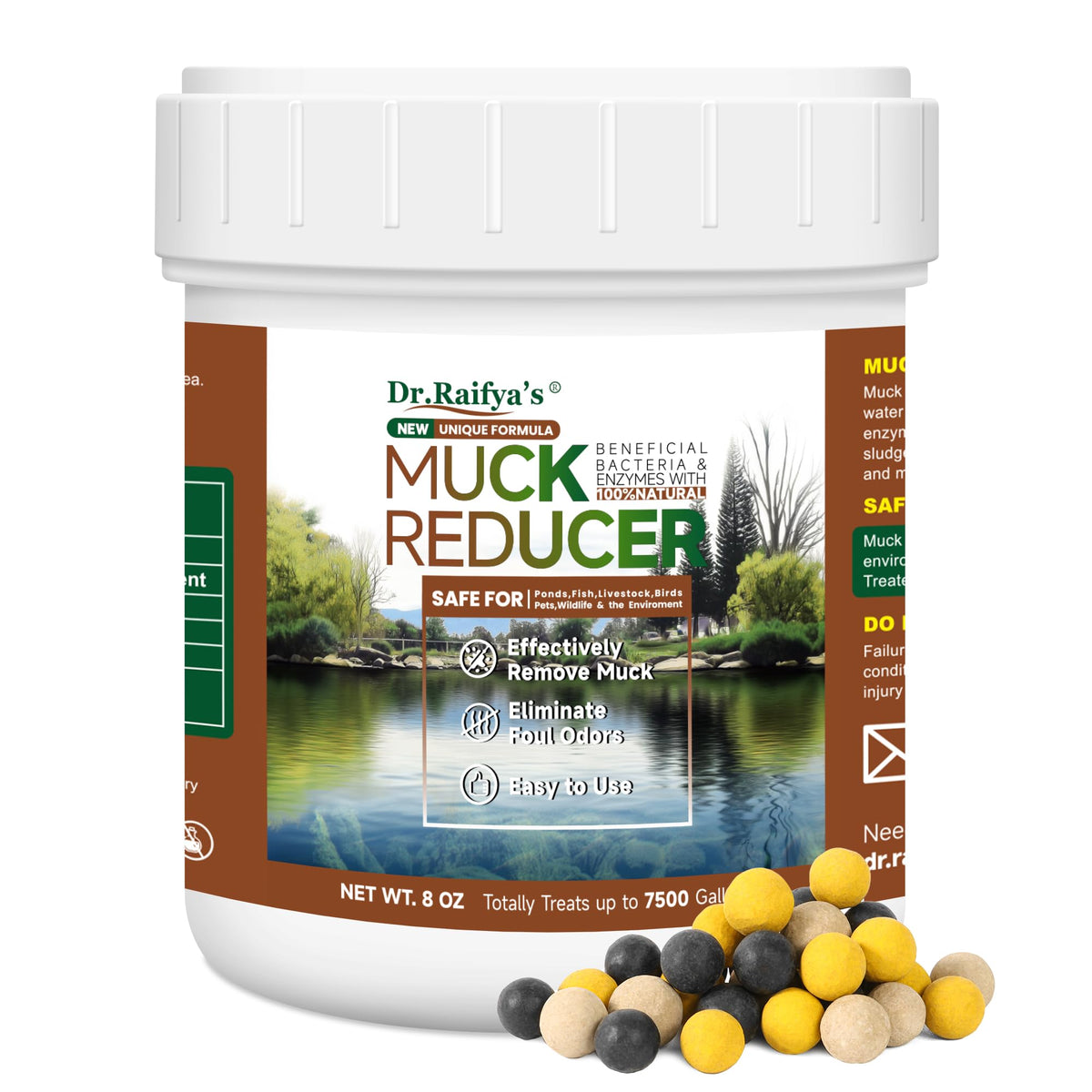 Dr.Raifya's Muck Reducer pellets-sinking for clearer pond water