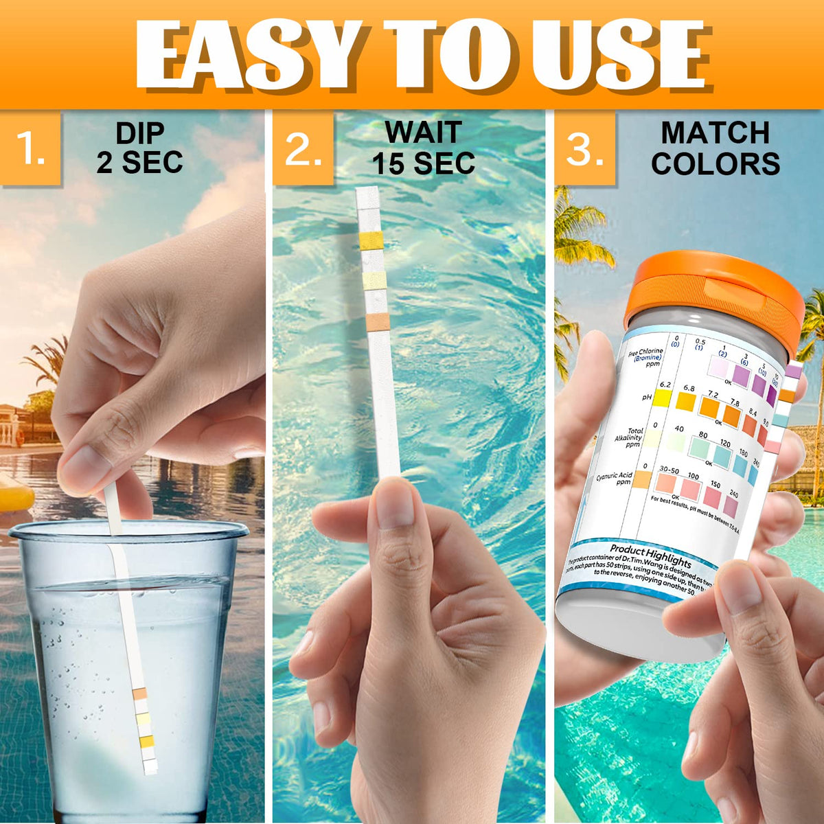 Dr.Tim.Wang bottle label aids easy storage and repeatable testing year round.