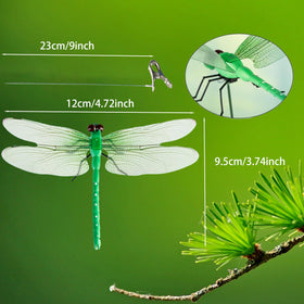 Dragonfly Clip green wings blends with plants and secures to edges.