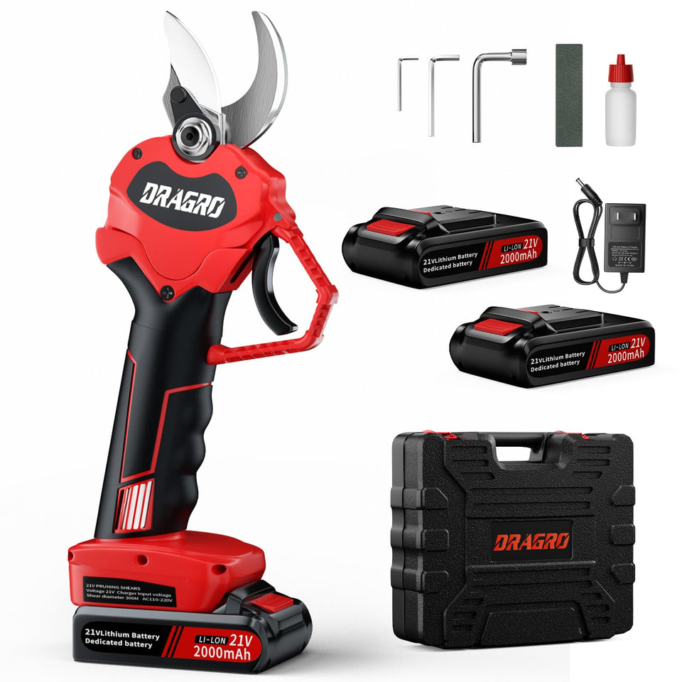 Dragro upgraded electric pruning shears in action for fast, clean cuts.